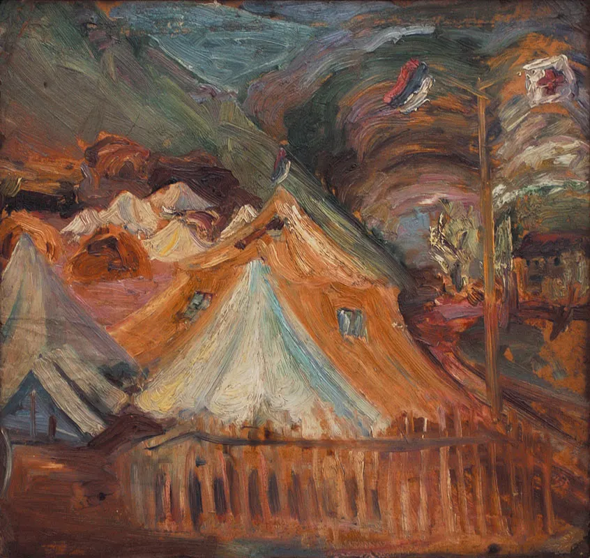 Valjevska bolnica (The Valjevo Hospital), oil painting by Serbian painter Nadežda Petrović.